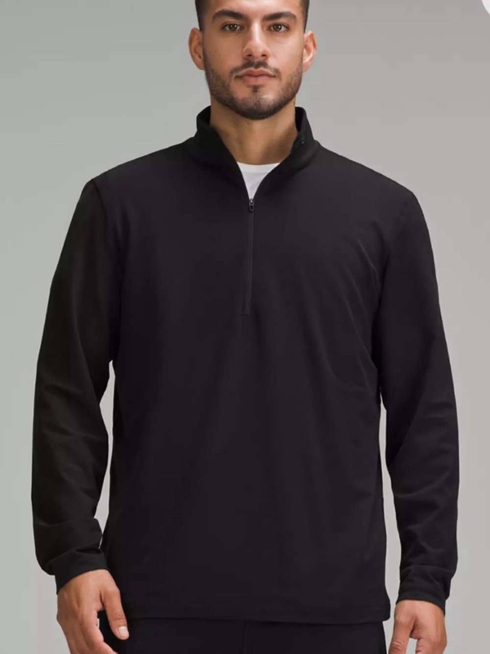 GUC lululemon athletica Soft Jersey Half Zip LARGE black
